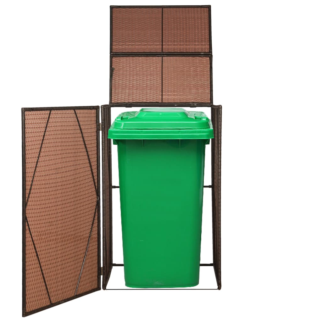 vidaXL Unidade para arrumação caixote lixo vime 76x78x120 cm castanho