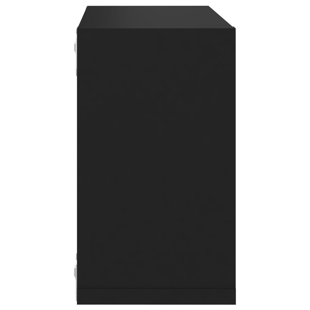 vidaXL Prateleiras de parede em forma de cubo 2 pcs 26x15x26 cm preto
