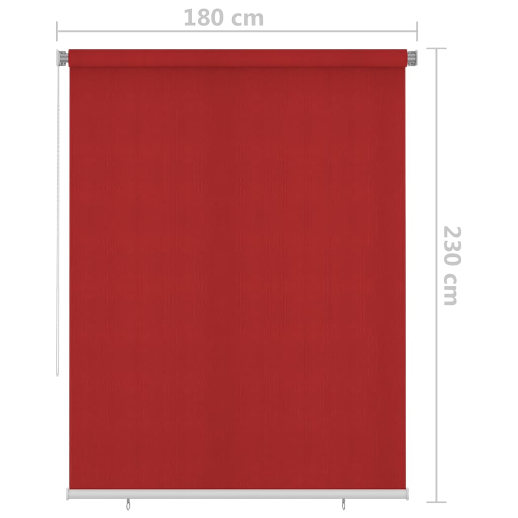 vidaXL Estore de rolo para exterior 180x230 cm vermelho