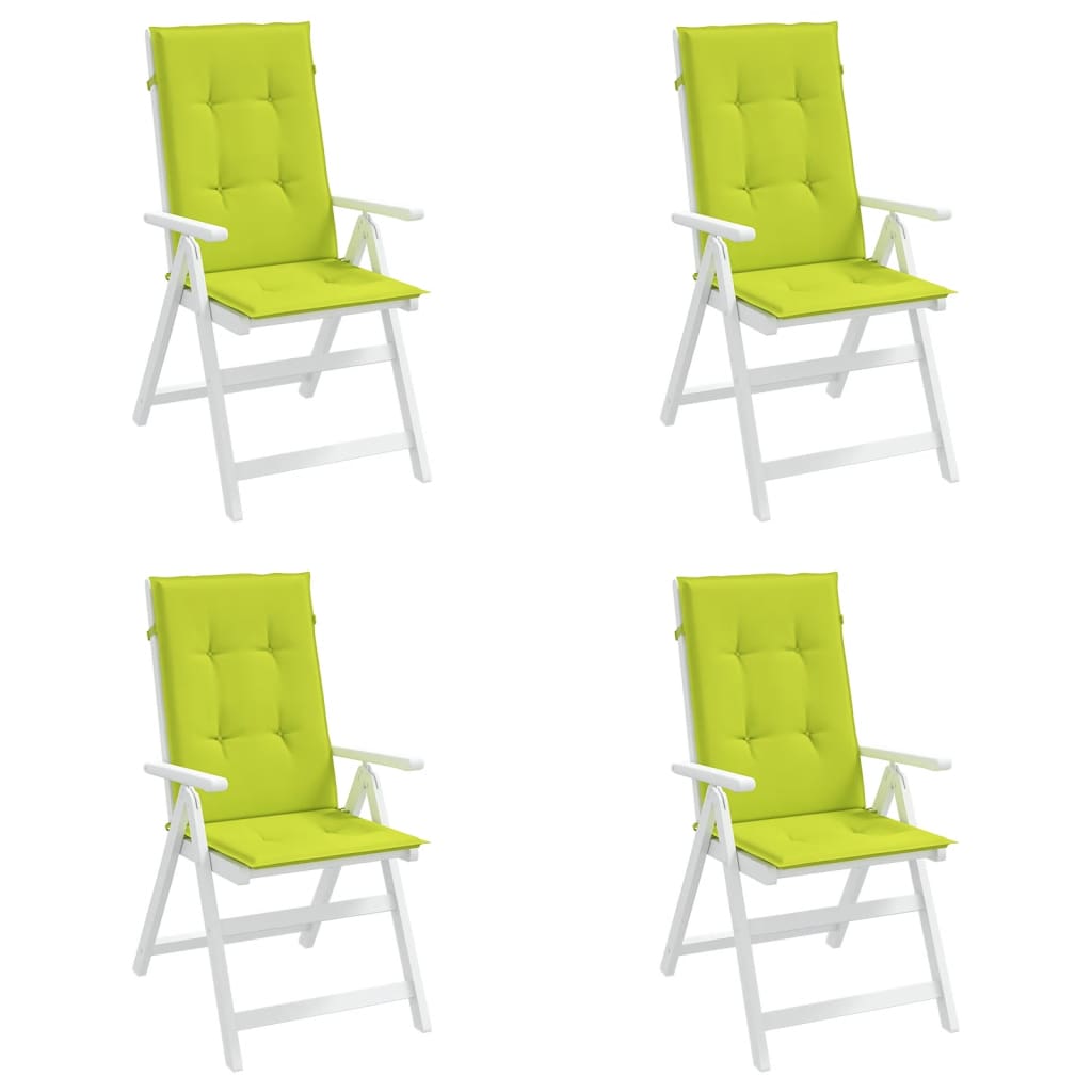 vidaXL Almofadões cadeiras altas de jardim 4pcs tecido verde brilhante