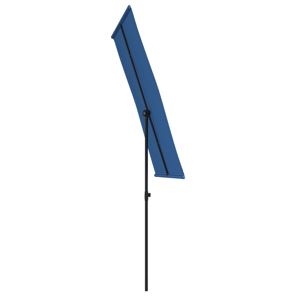 vidaXL Guarda-sol de exterior com mastro alumínio 180x110cm azul-ciano