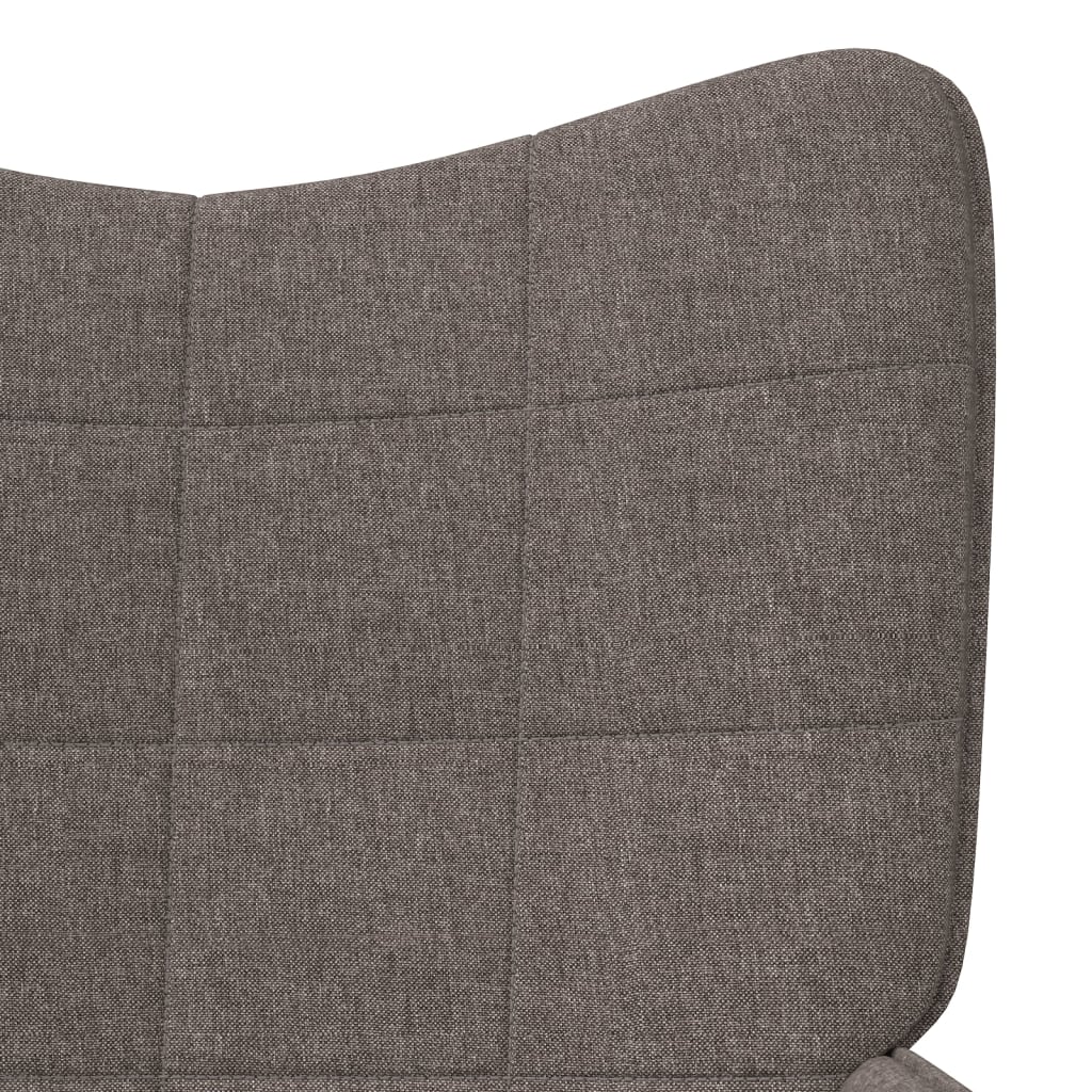 vidaXL Cadeira de descanso com banco tecido cinzento-acastanhado