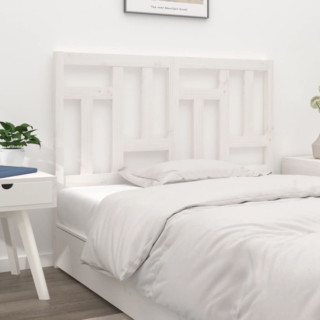 vidaXL Cabeceira de cama 165,5x4x100 cm madeira de pinho maciça branco