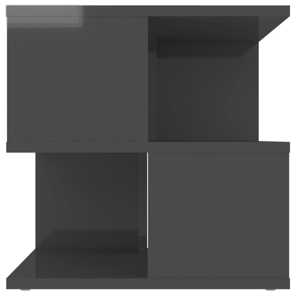 vidaXL Mesa de apoio 40x40x40 cm contraplacado cinzento brilhante