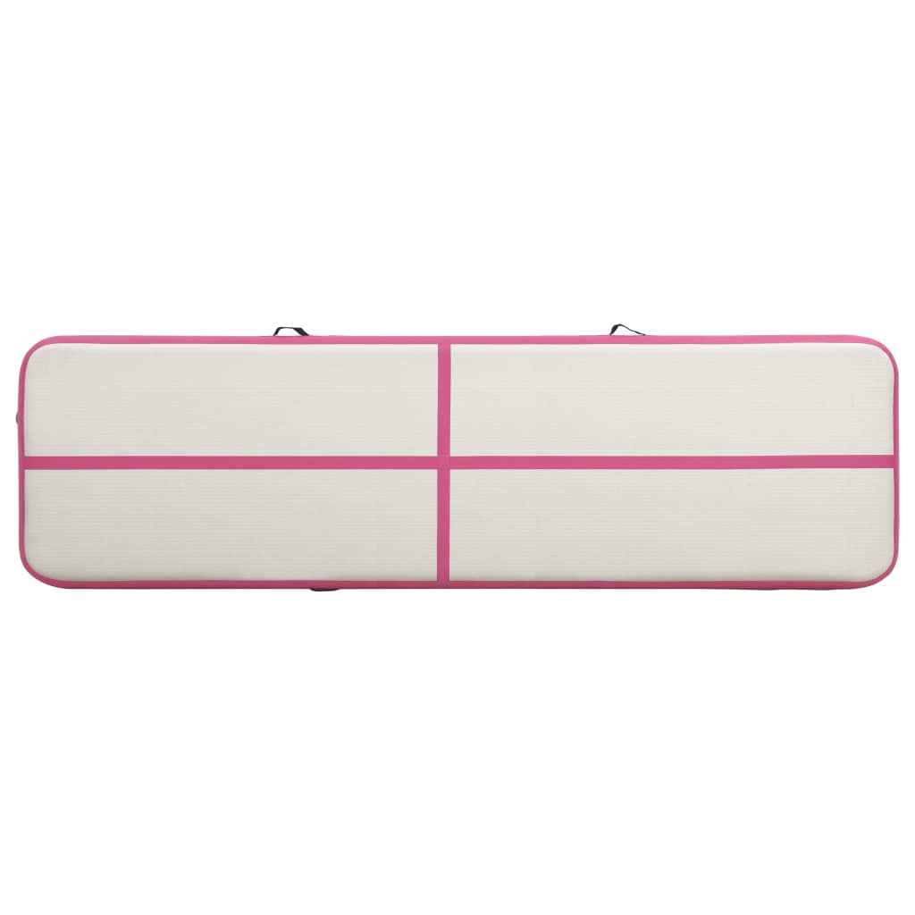 vidaXL Colchão de ginástica insuflável c/ bomba 600x100x20 cm PVC rosa