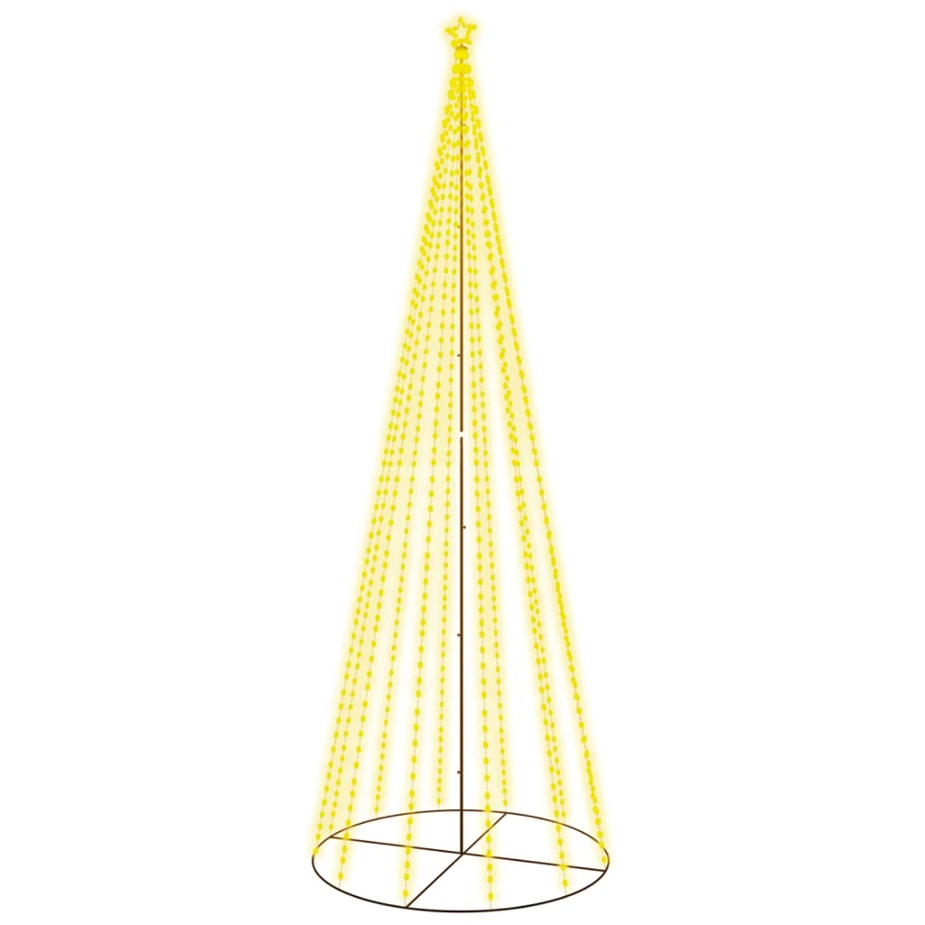 vidaXL Árvore de Natal em cone 732 luzes LED 160x500 cm branco quente