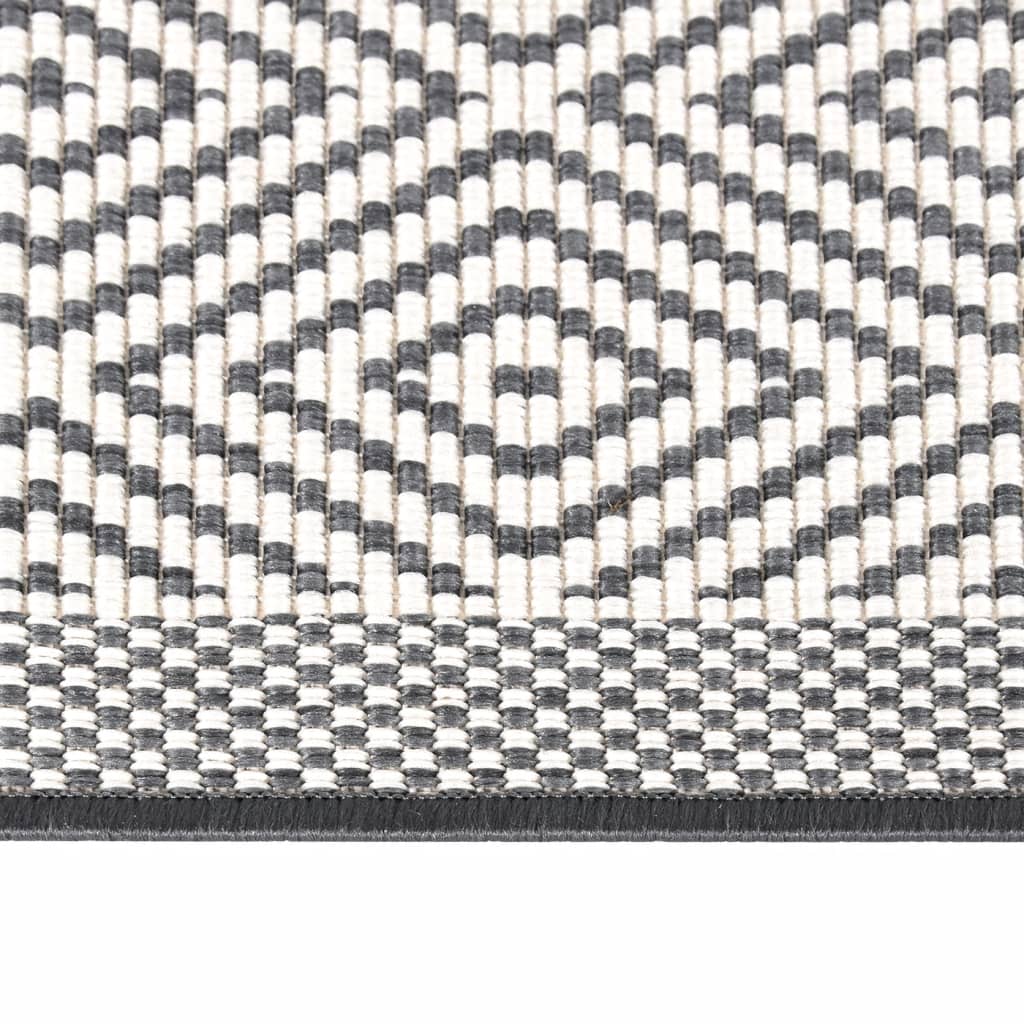 vidaXL Tapete de exterior c/ design reversível 80x150 cm cinza/branco