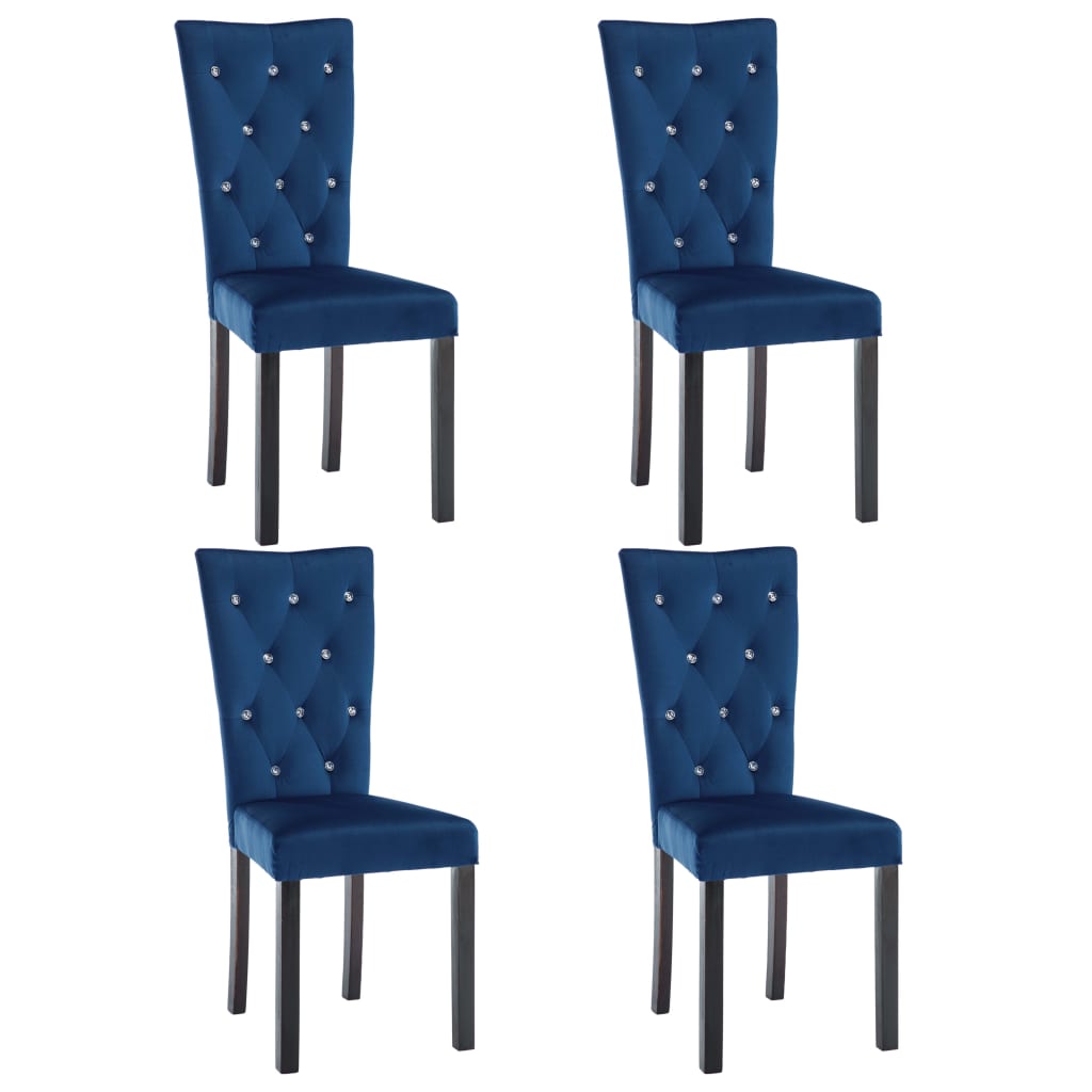 vidaXL Cadeiras de jantar 4 pcs veludo azul-escuro