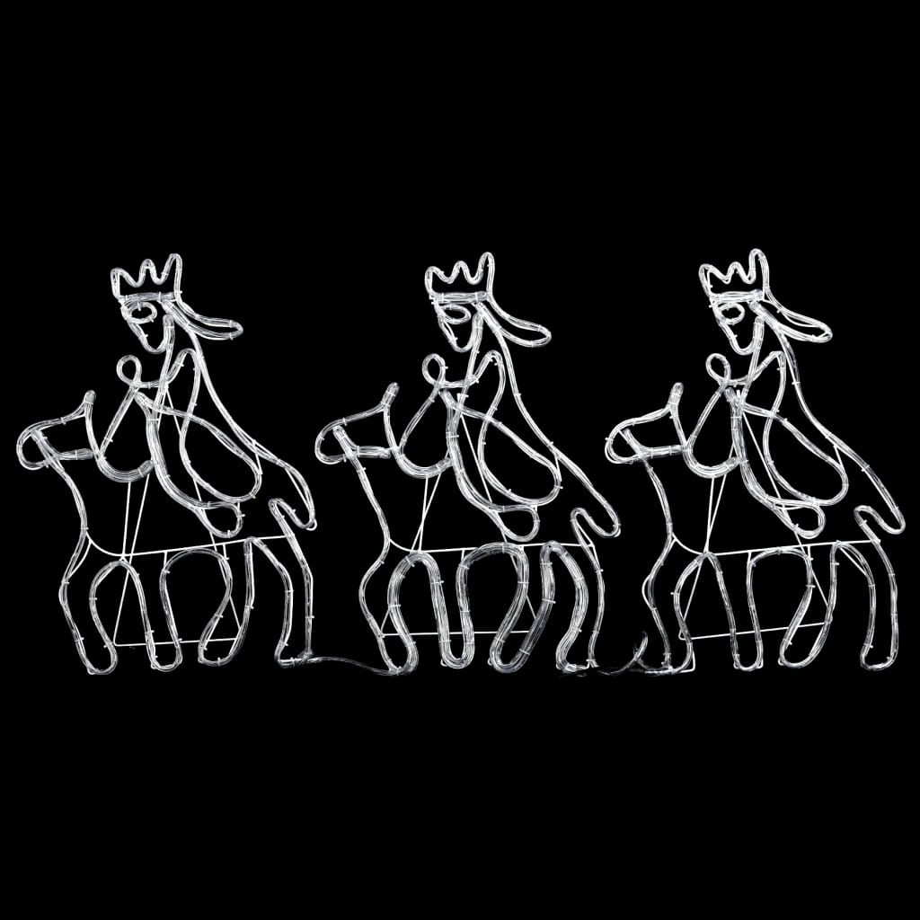 vidaXL Figura natalícia dos três reis magos com 504 LEDs 70x50 cm