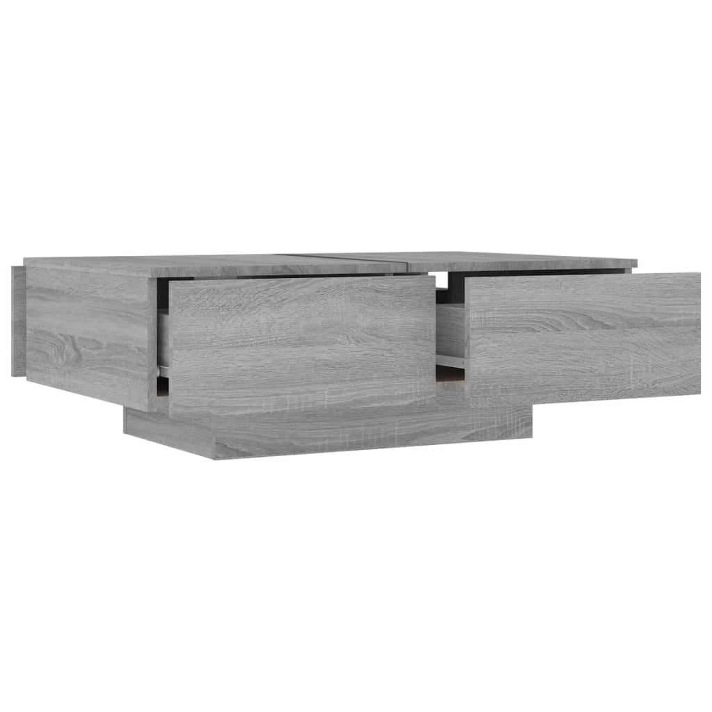 vidaXL Mesa de centro 90x60x31 cm derivados de madeira cinzento sonoma