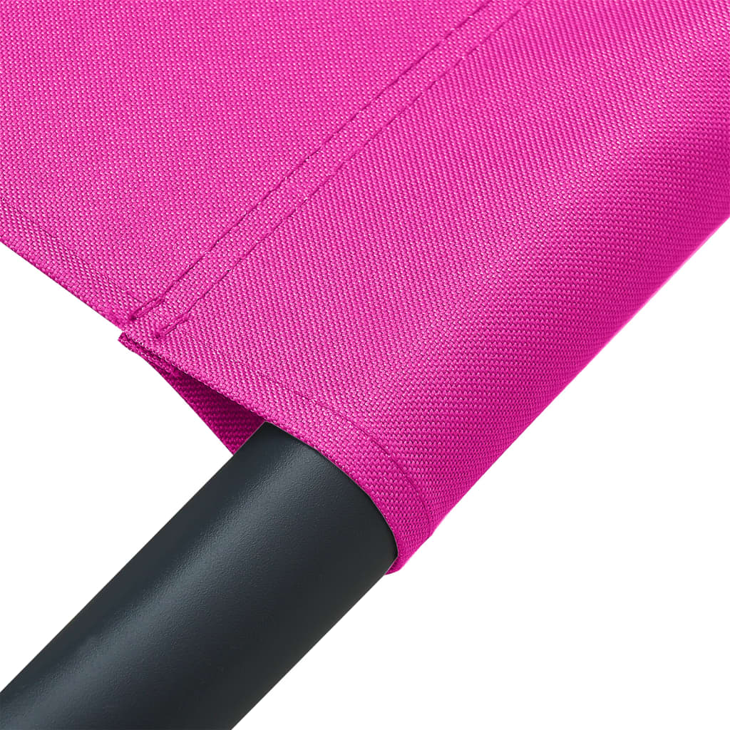 vidaXL Espreguiçadeira de exterior em tecido cor-de-rosa