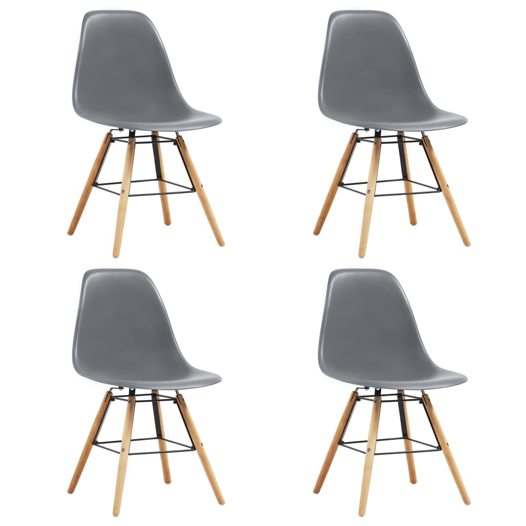 vidaXL Cadeiras de jantar 4 pcs plástico cinzento
