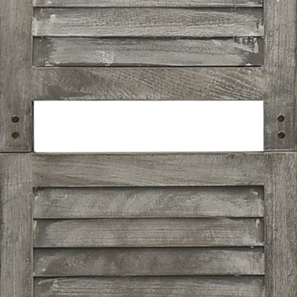 vidaXL Biombo com 4 painéis 143x166 cm madeira maciça cinzento