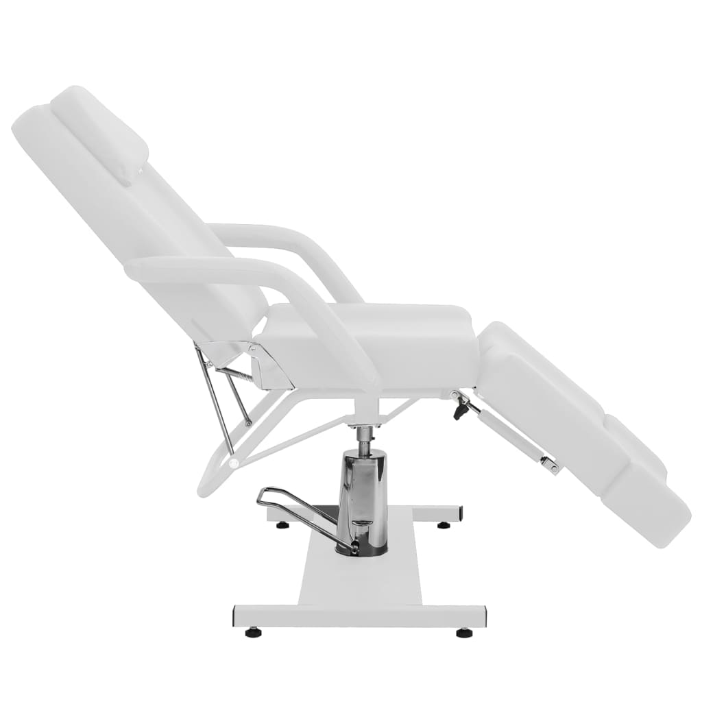 vidaXL Cadeira de esteticista couro artificial 180x62x78 cm branco