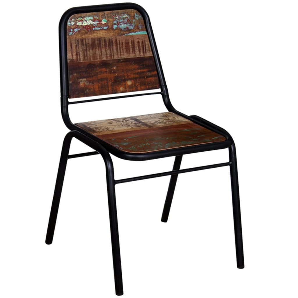 vidaXL Cadeiras de jantar 4 pcs madeira recuperada maciça