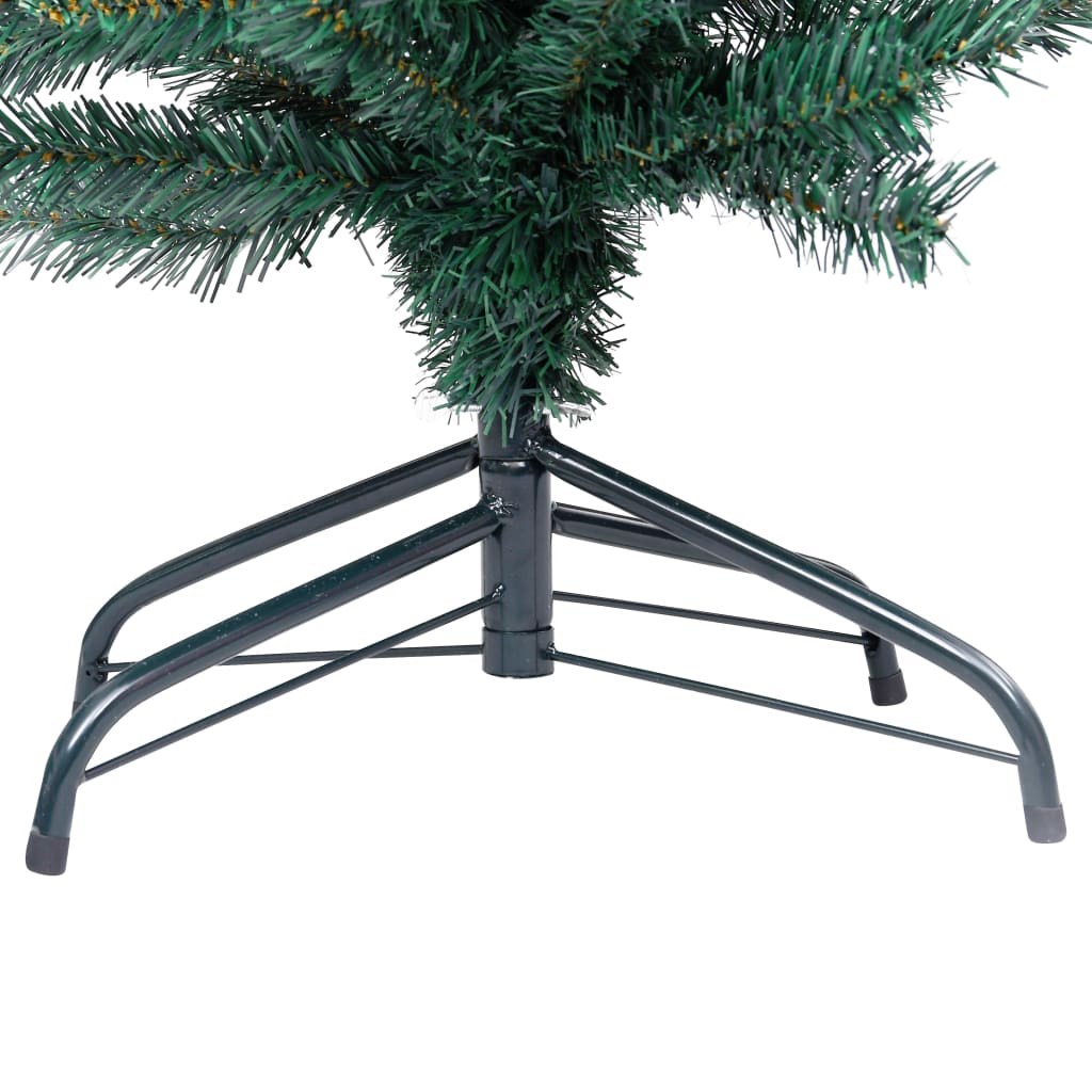 vidaXL Árvore de Natal pré-iluminada fina com suporte 180 cm PVC verde
