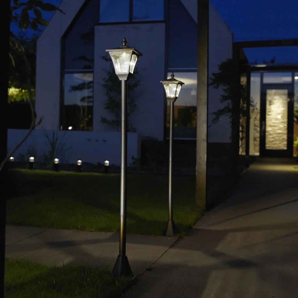 Luxform Poste de iluminação p/ jardim solar LED Casablanca preto