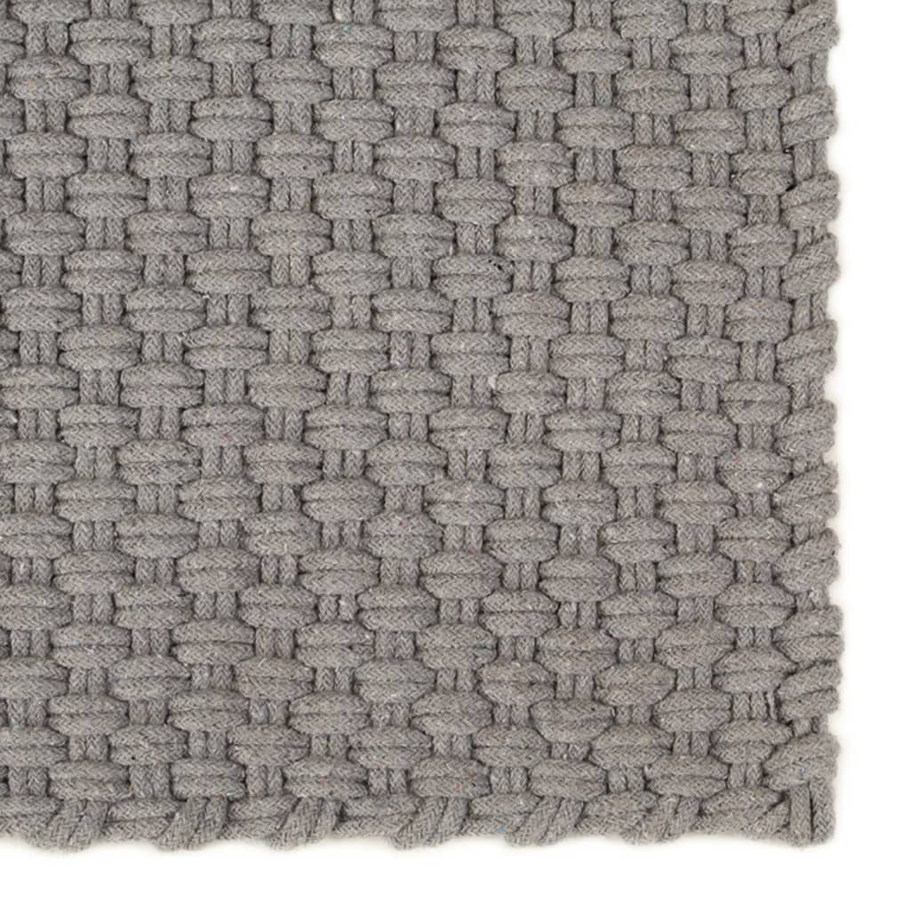 vidaXL Tapete retangular 80x160 cm algodão cinza