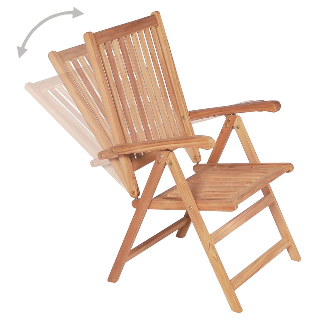 vidaXL Cadeiras de jardim reclináveis 4 pcs madeira de teca maciça