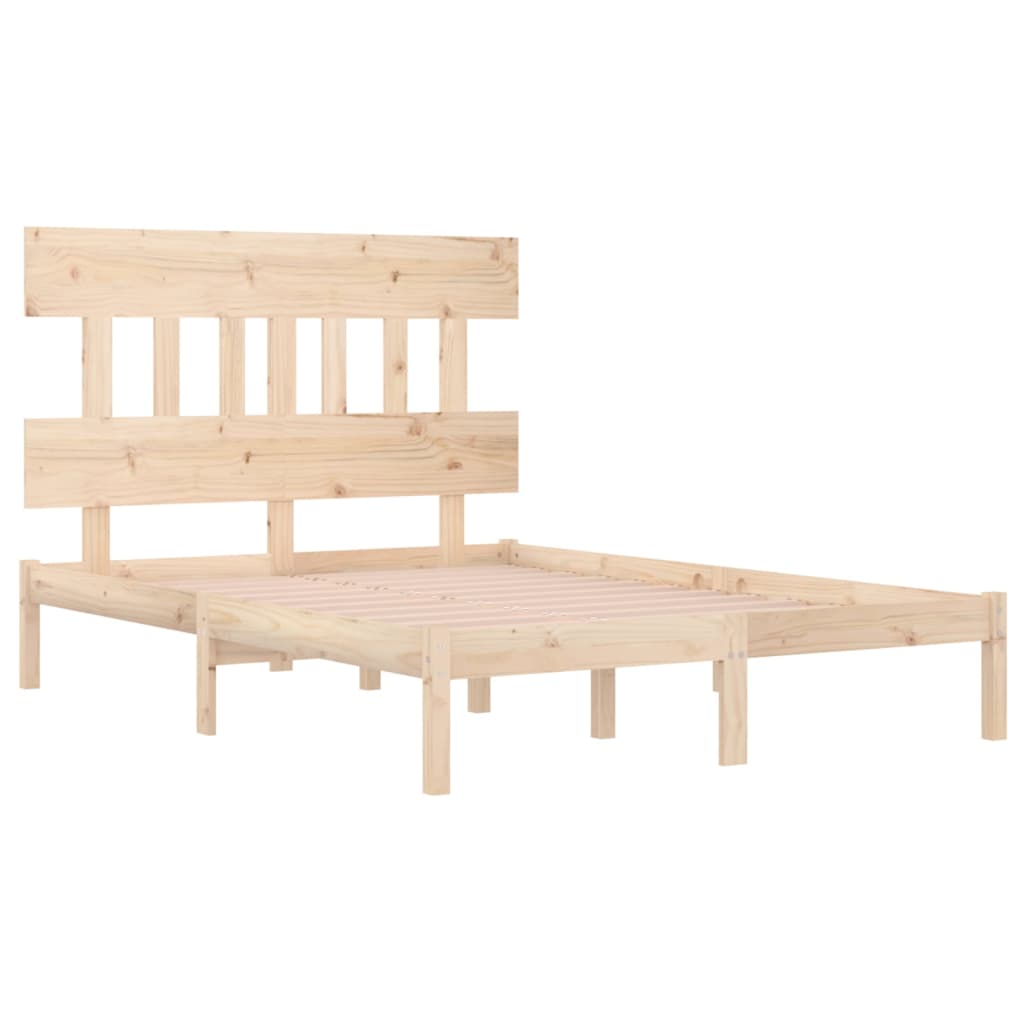 vidaXL Estrutura de cama dupla pequena 4FT 120x190 cm madeira maciça