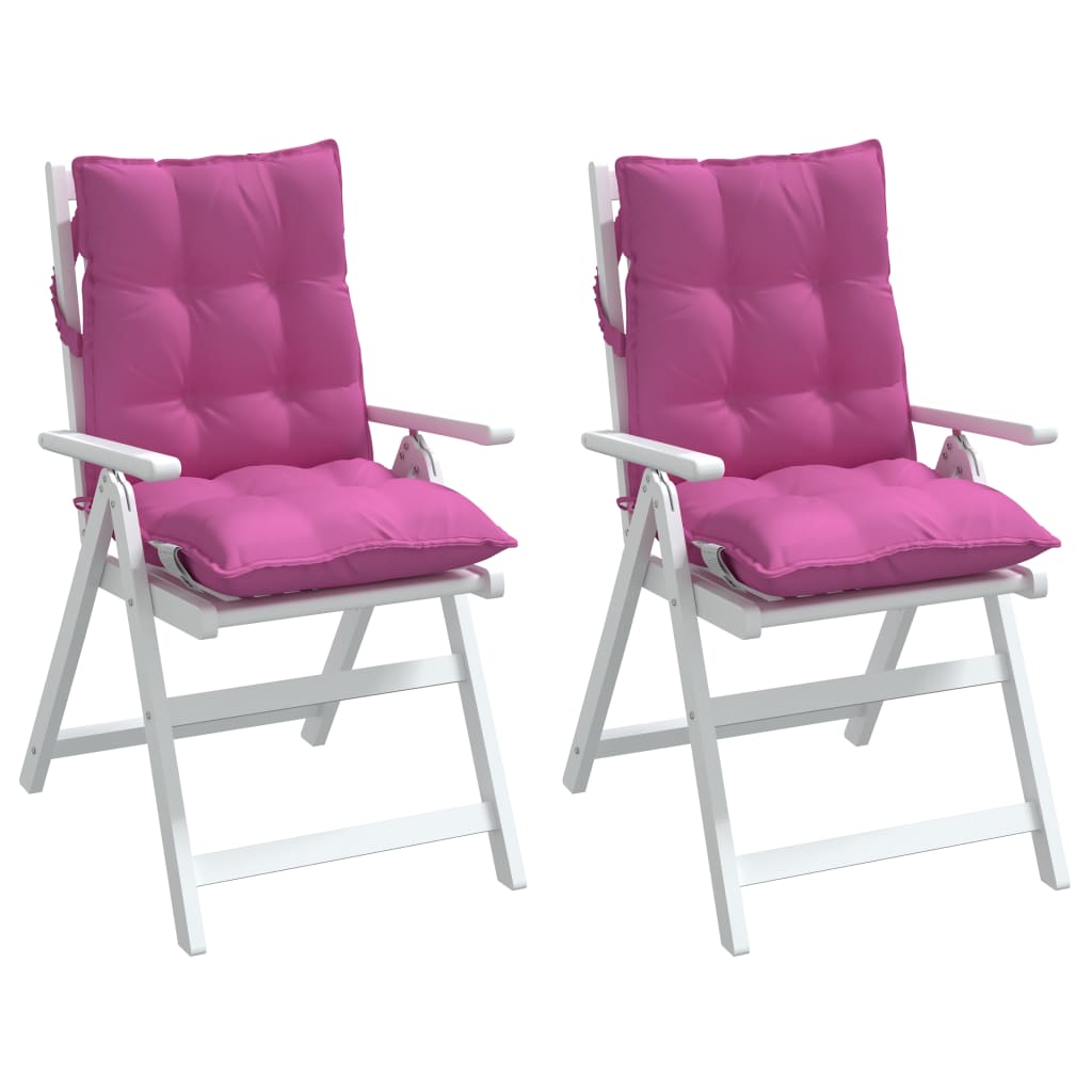 vidaXL Almofadões cadeira encosto baixo 2 pcs tecido oxford rosa