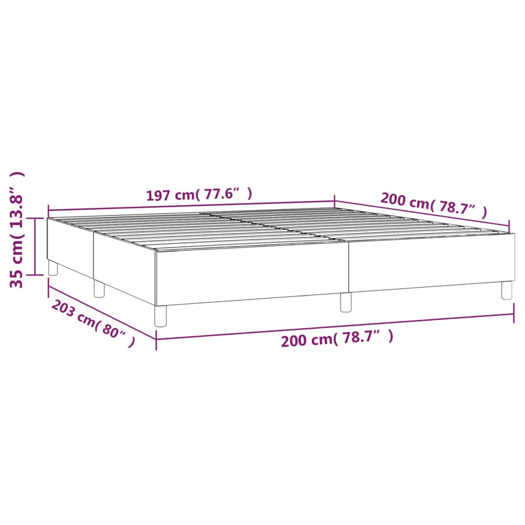 vidaXL Estrutura de cama com molas 200x200 cm veludo preto