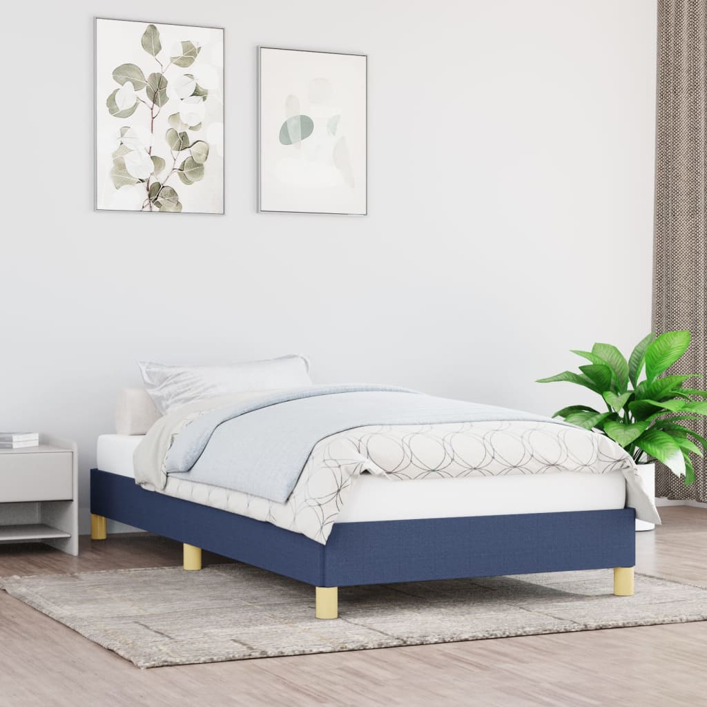 vidaXL Estrutura de cama 100x200 cm tecido azul