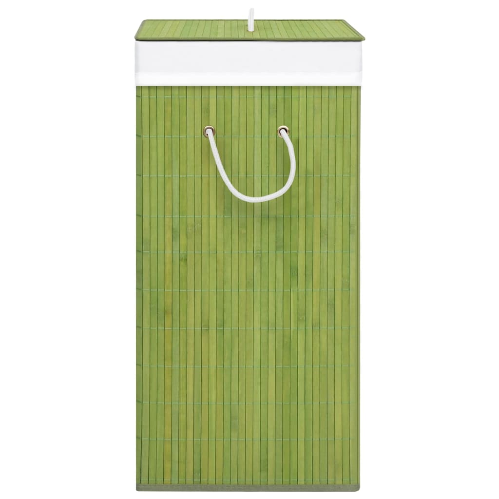 vidaXL Cesto para roupa suja c/ secção única bambu verde