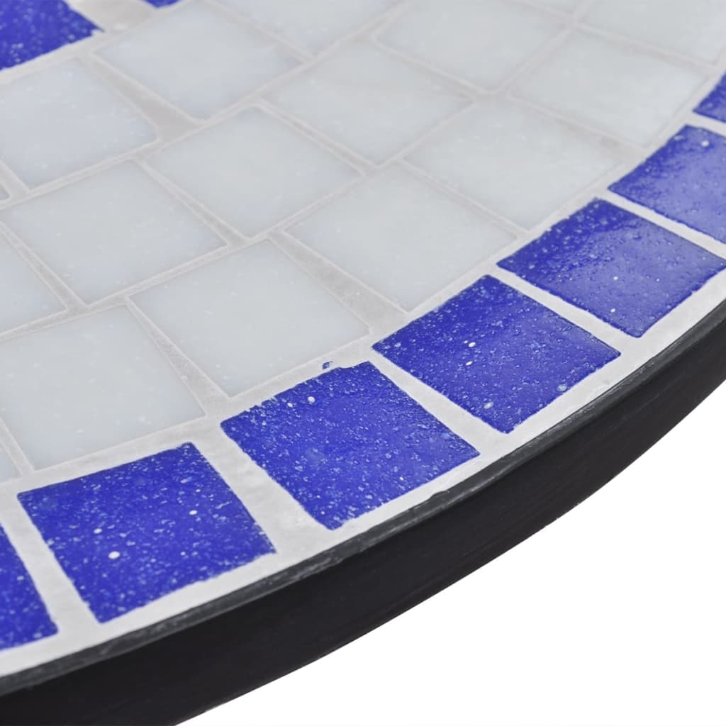 vidaXL Mesa de bistrô 60 cm mosaico azul e branco