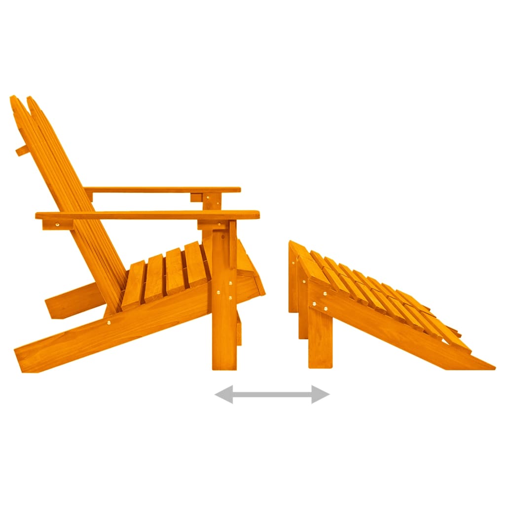 vidaXL Cadeira de jardim e otomano Adirondack 2 lugares abeto laranja