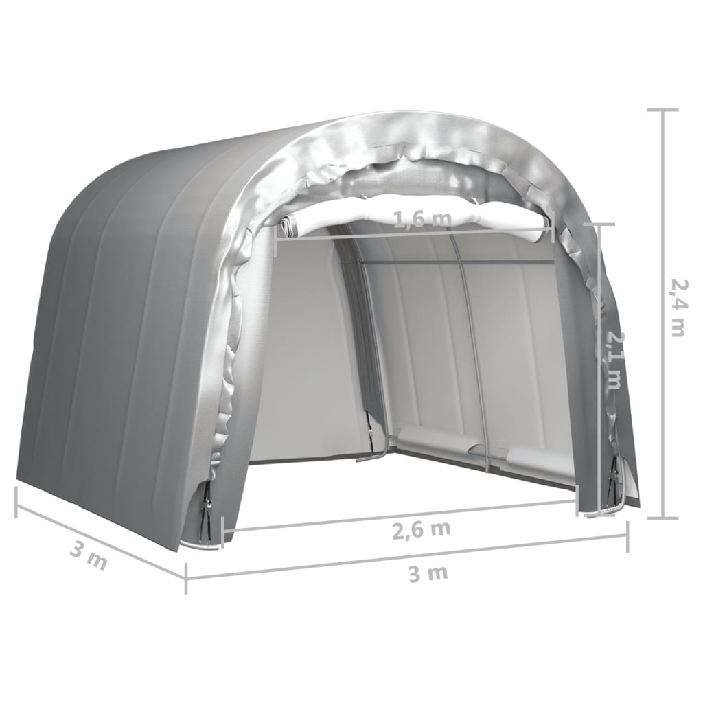 vidaXL Tenda de armazenamento 300x300 cm aço cinzento