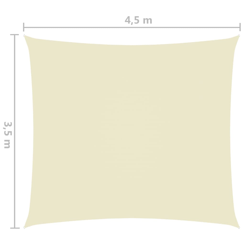 vidaXL Para-sol estilo vela tecido oxford retangular 3,5x4,5 m creme