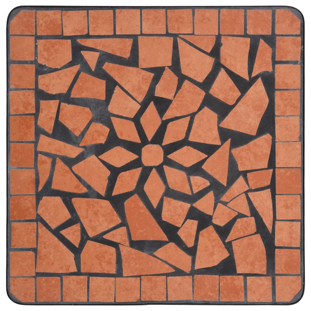 vidaXL Mesa de apoio em mosaico cerâmica terracota