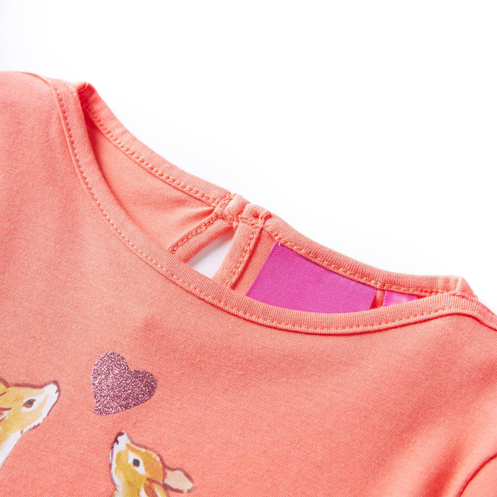 T-shirt de manga comprida para criança coral 92