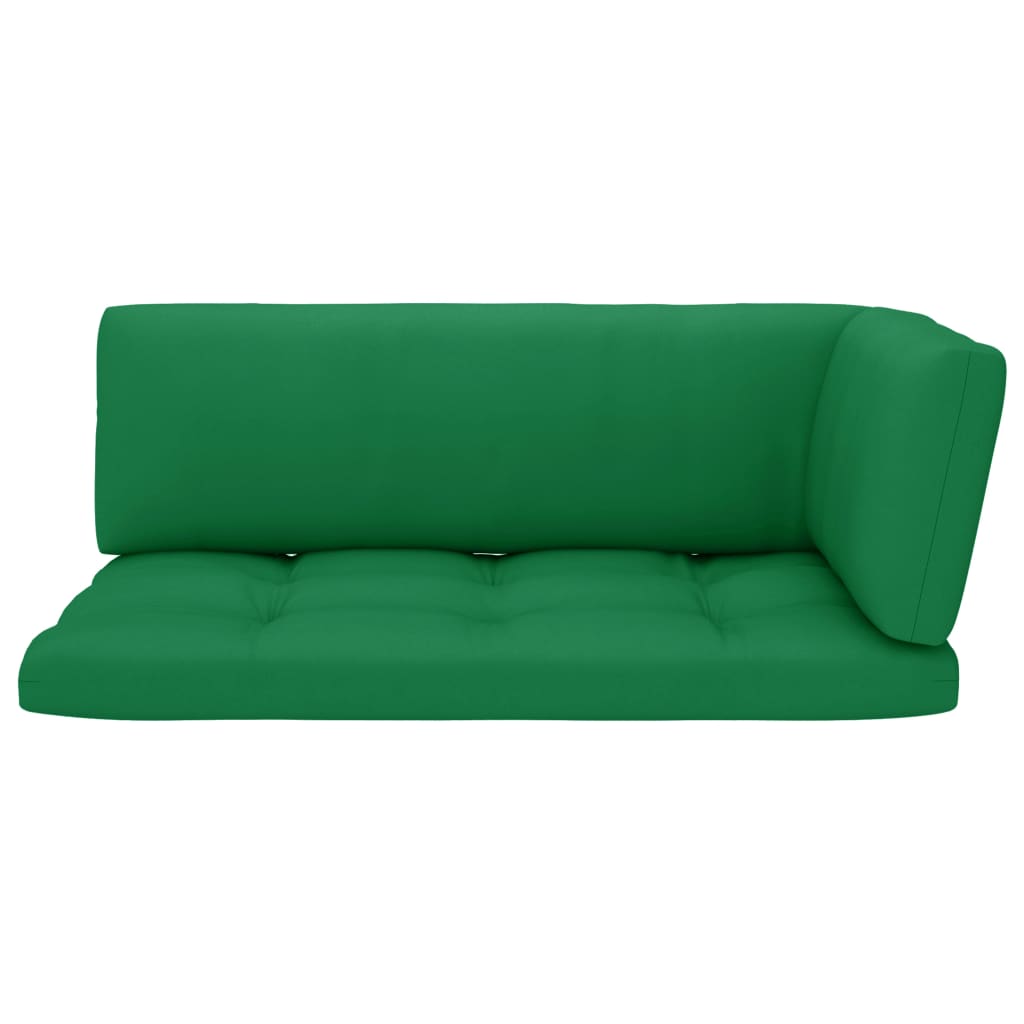 vidaXL Sofá de paletes 2 lugares com almofadões pinho impregnado verde