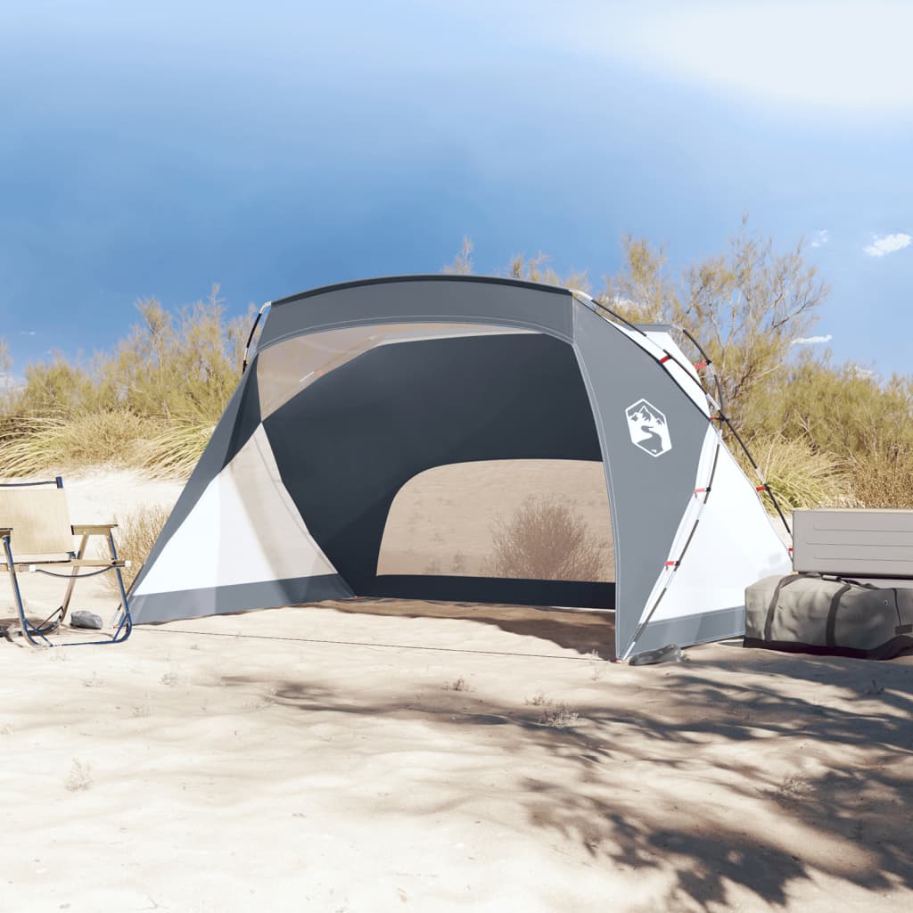 vidaXL Tenda de praia 274x178x170/148 cm poliéster 185T cinzento