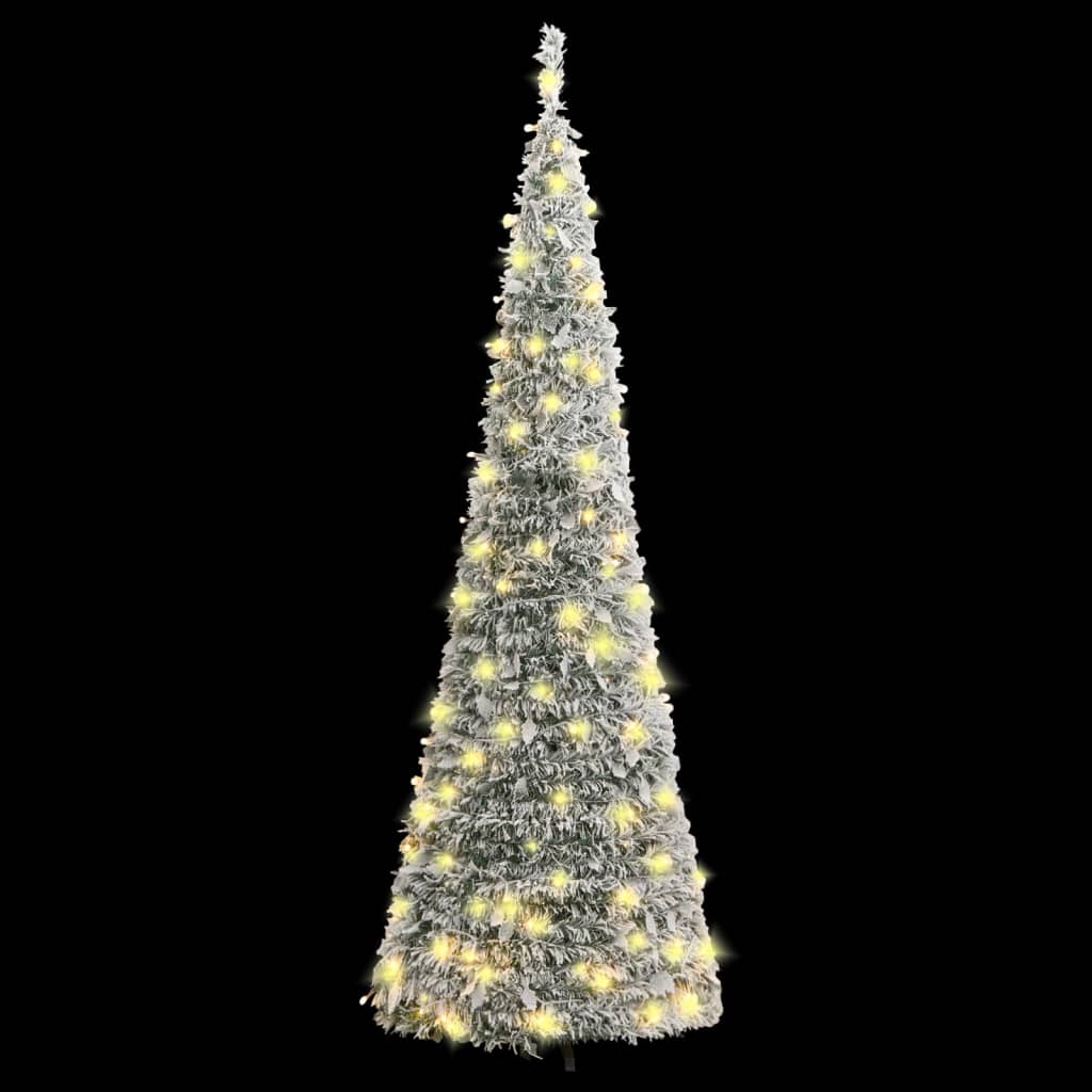 vidaXL Árvore de Natal artificial pop-up c/ 50 luzes LED e neve 120 cm