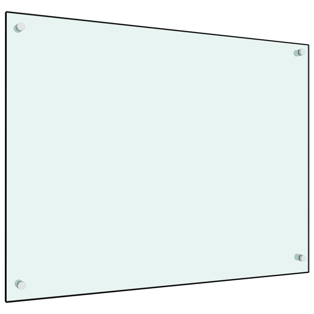 vidaXL Painel anti-salpicos de cozinha 80x60 cm vidro temperado branco