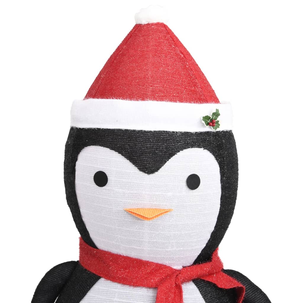 vidaXL Pinguim de Natal decorativo com luzes LED tecido de luxo 180 cm