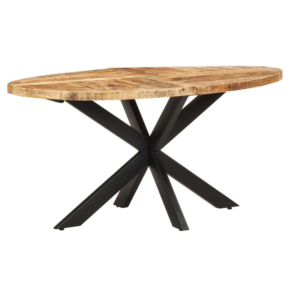 vidaXL Mesa de jantar 160x90x75 cm madeira de mangueira áspera