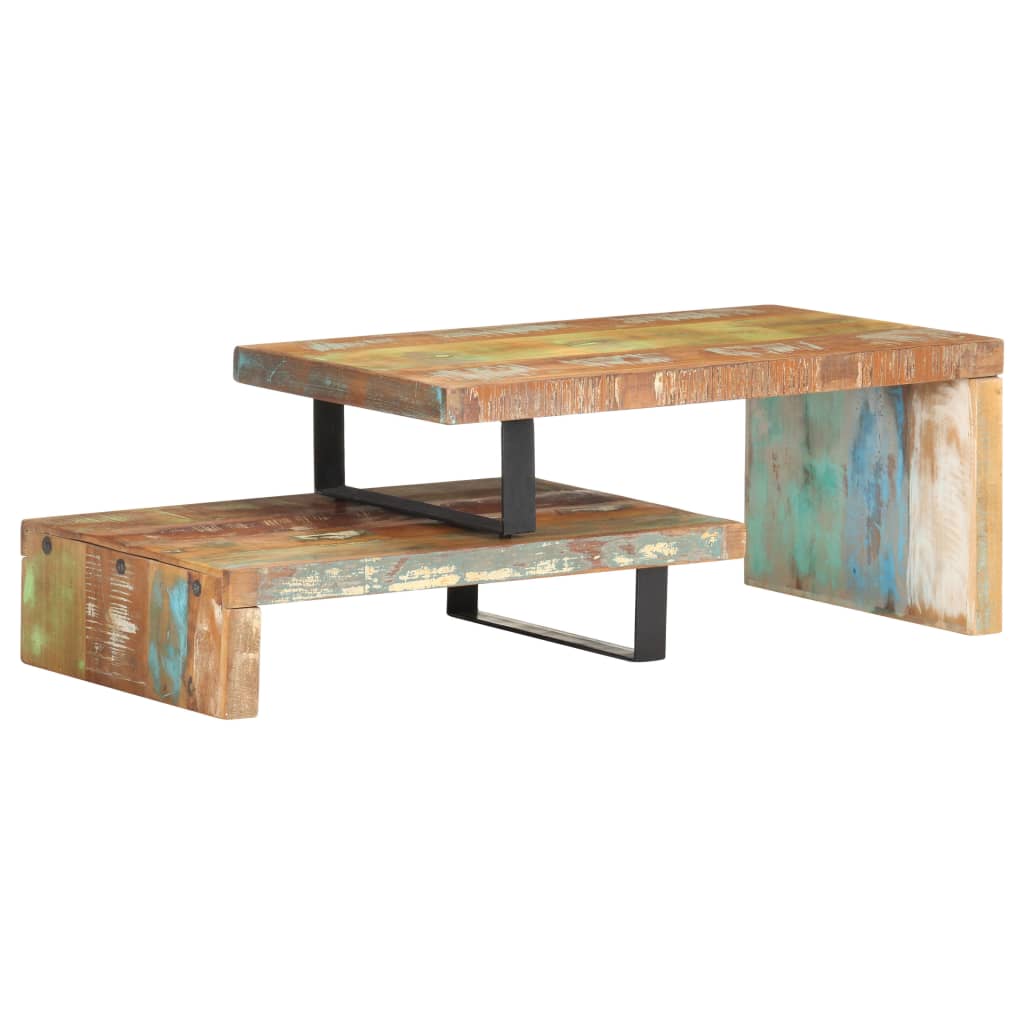 vidaXL 2 pcs conjunto de mesas de centro madeira recuperada maciça