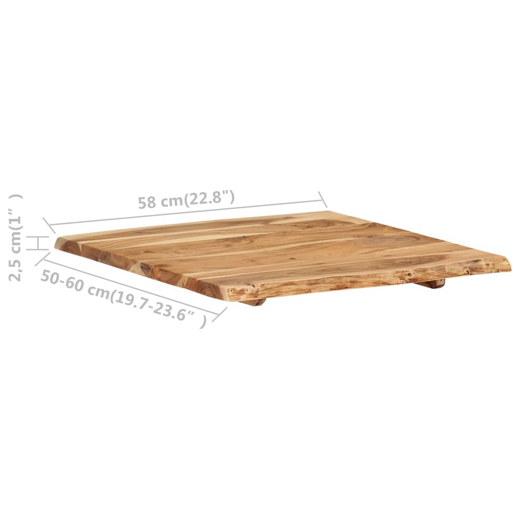 vidaXL Tampo de mesa 58x(50-60)x2,5 cm madeira de acácia maciça