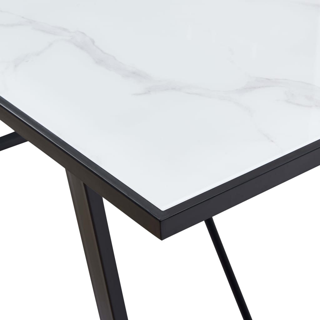 vidaXL Mesa de jantar 160x80x75 cm vidro temperado branco