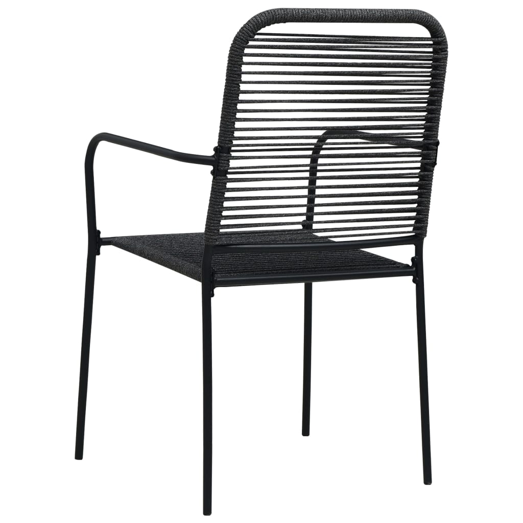 vidaXL Cadeiras de jardim 4 pcs corda de algodão e aço preto