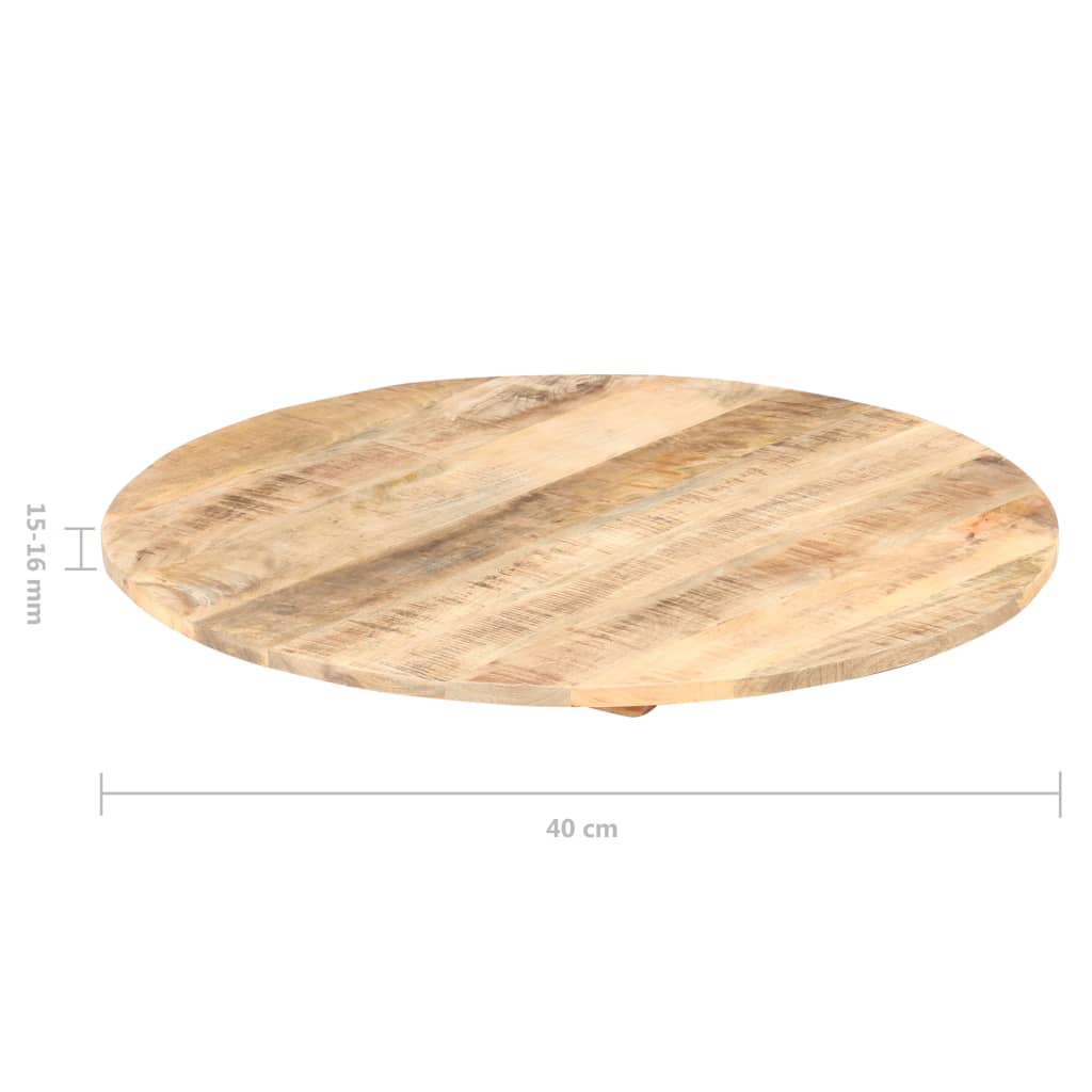 vidaXL Tampo de mesa redondo madeira mangueira maciça 15-16 mm 40 cm