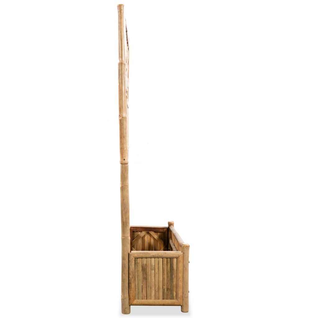 vidaXL Floreira de jardim com treliça bambu 70 cm