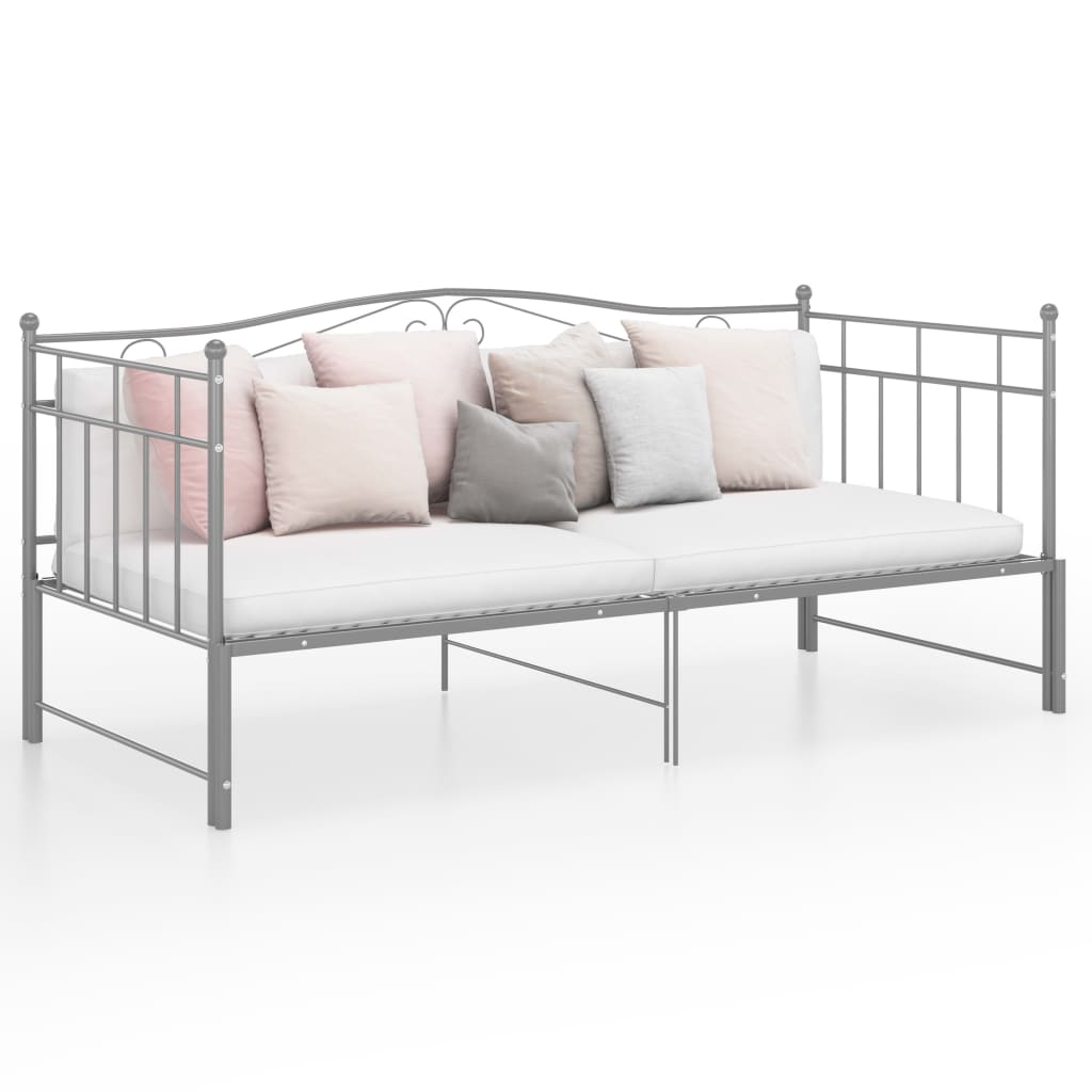 vidaXL Estrutura sofá-cama de puxar 90x200 cm metal cinzento