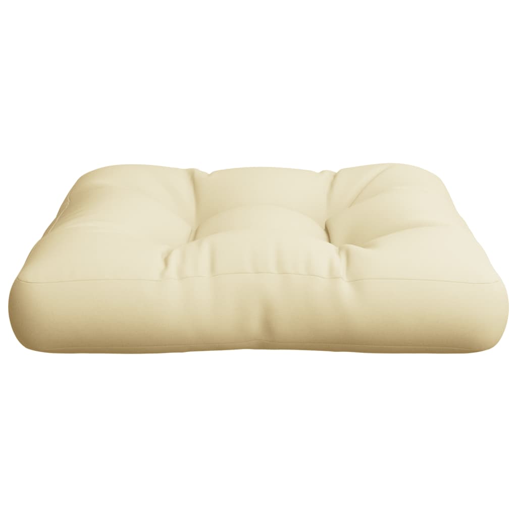 vidaXL Almofadão sofá de paletes 50x50x12 cm tecido creme