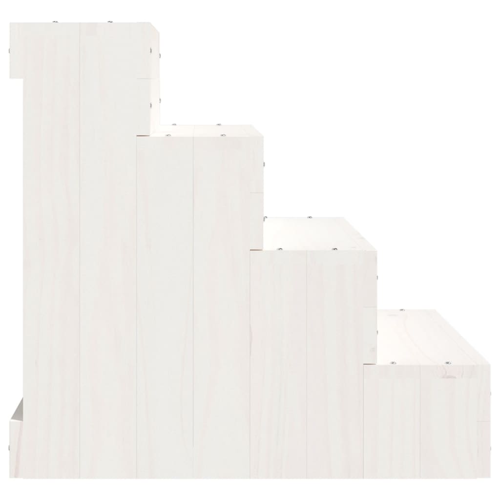 vidaXL Escada p/ animais de estimação 40x49x47 cm pinho maciço branco