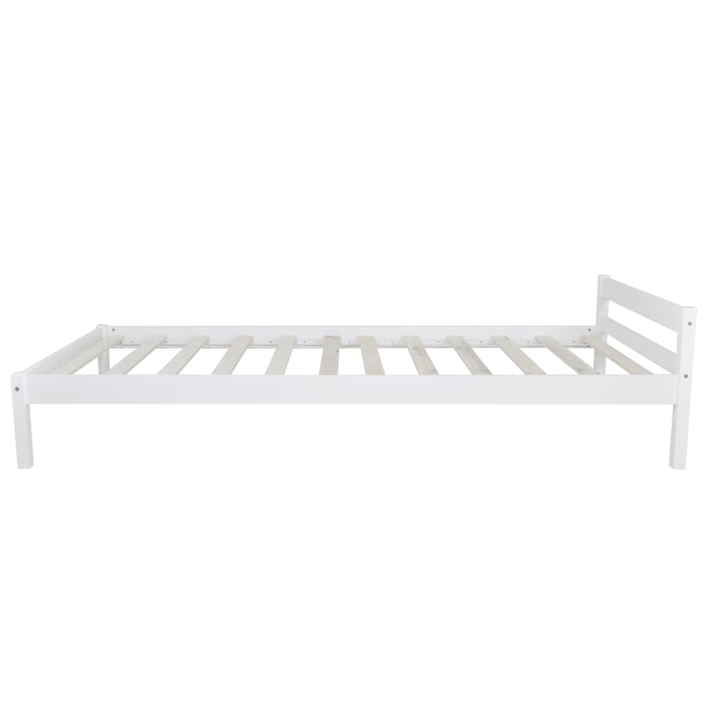 vidaXL Estrutura de cama em pinho maciço 90x200 cm branco